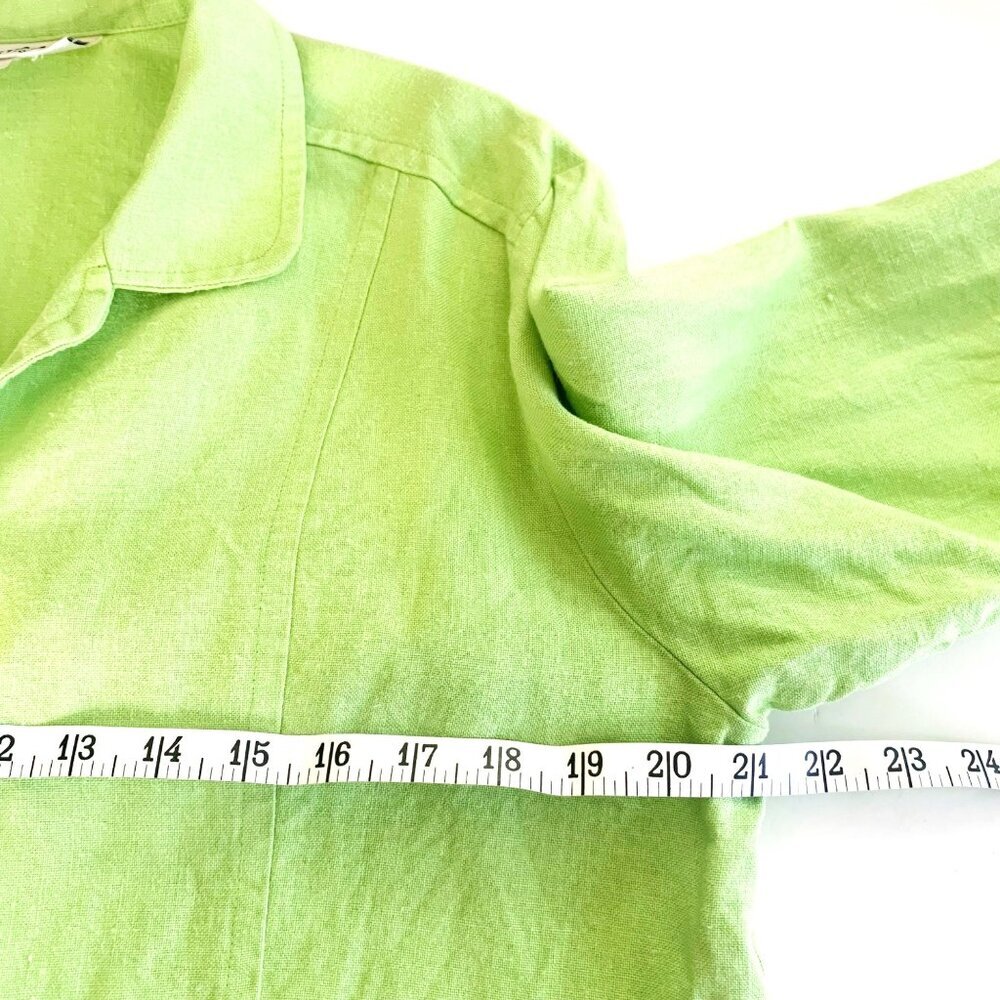 David Dart Collection Linen Green Button Front Tu… - image 8